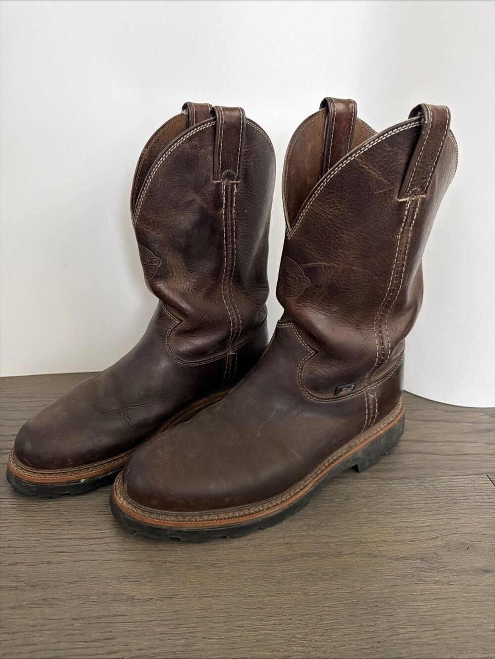 Men's Justin Western Work Boots Brown 4442 Size 8D 11836890